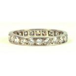 A FRENCH DIAMOND ETERNITY RING, PLATINUM MOUNT, MAKER'S AND CONTROL MARKS, SIZE L, 2.8G