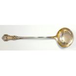 A SCOTTISH VICTORIAN SILVER SOUP LADLE, QUEEN'S PATTERN GLASGOW 1862, 8OZS