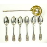 A SET OF SIX RUSSIAN SILVER TEA SPOONS, MAKERS AND CONTROL MARKS, MOSCOW 1871 AND A RUSSIAN PARCEL