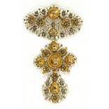 A DIAMOND, GOLD AND SILVER FILIGREE PENDANT, PROBABLY IBERIAN, 19TH CENTURY, 10G GROSS