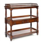 A VICTORIAN MAHOGANY DUMB WAITER, C1870 117cm h; 49 x 120cm ++Feet slightly reduced and originally