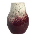 A RUSKIN HIGH FIRED VASE, 1933 the crimson, violet clouded glaze transmuting to spots of intense