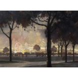 †EDWARD LOXTON KNIGHT, RBA, RI (1905-1993) GOOSE FAIR NOTTINGHAM BY NIGHT signed, pastel, 54 x