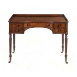 A REGENCY MAHOGANY DRESSING TABLE BY GILLOWS, EARLY 19TH C with concave front and fitted five