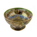 A WEDGWOOD FAIRYLAND LUSTRE PUNCH BOWL DESIGNED BY DAISY MAKEIG JONES, C1920 in the Poplar Trees and