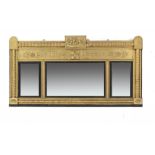 A VICTORIAN GILTWOOD AND COMPOSITION OVERMANTEL MIRROR, C1860 the tablet to the frieze with eagle