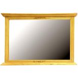 A REGENCY STYLE GILTWOOD OVERMANTLE MIRROR WITH BEVELLED PLATE, 108CM W