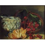 * JOHNSON (NEE HADDON) - STILL LIFE WITH FRUIT, OIL ON CANVAS