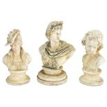 THREE GARDEN BUSTS