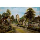 GEORGE WILLIS PRYCE - WARWICKSHIRE LANDSCAPES, THREE, ALL SIGNED, OIL ON CANVAS OR BOARD, 19CM X