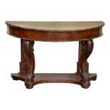 A VICTORIAN WALNUT DRESSING TABLE, 114CM W