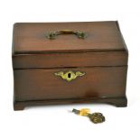 A GEORGE III MAHOGANY TEA CADDY, 22CM W