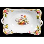 A SPODE BONE CHINA FLORAL MOULDED COMPORT, FINELY PAINTED WITH FLOWER SPRAYS, THAT TO THE CENTRE