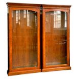 A PAIR OF OAK DISPLAY CABINETS OR BOOKCASES, 90CM W