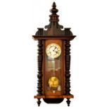 A WALNUT 'VIENNA' CLOCK, CIRCA 1900