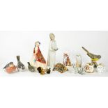 A SMALL QUANTITY OF ROYAL CROWN DERBY PAPERWEIGHTS, ROYAL COPENHAGEN BIRDS, WADE WHIMSIES, ROYAL