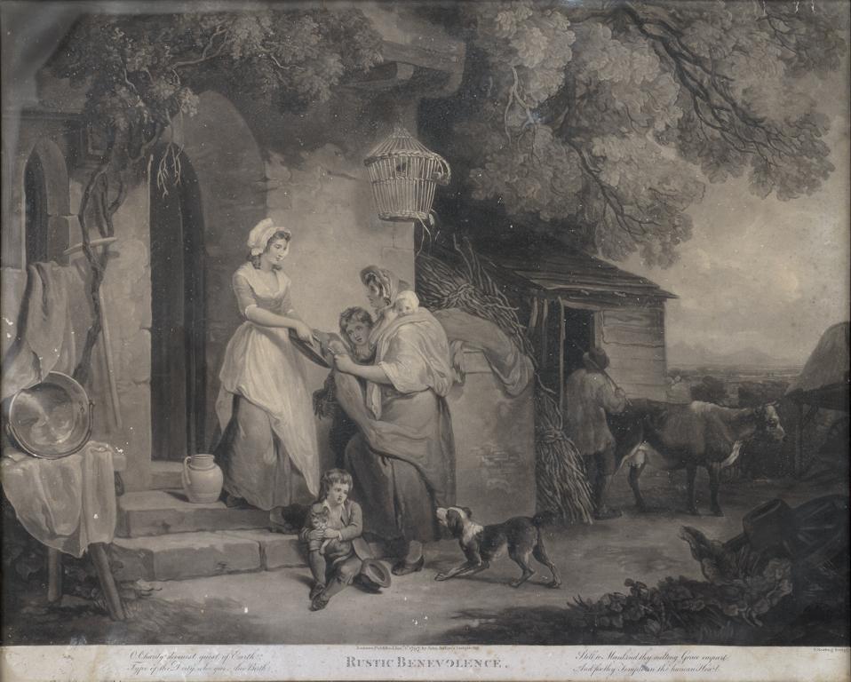 GEORGE KEATING AFTER FRANCIS WHEATLEY - RUSTIC BENEVOLENCE; RUSTIC SYMPATHY, A PAIR, MEZZOTINTS,