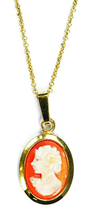 A DIAMOND SOLITAIRE RING IN GOLD, MARKED 18CT, 1.6G GROSS AND A GOLD PLATED CORAL PENDANT - Image 2 of 2