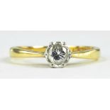 A DIAMOND SOLITAIRE RING, IN GOLD, MARKED 18CT PLAT, 1.9G GROSS