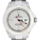 A ROLEX STAINLESS STEEL OYSTER PERPETUAL DATE YACHT-MASTER WRISTWATCH, MAKER'S OYSTER BRACELET AND