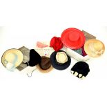 VINTAGE MILLINERY, A SMALL QUANTITY OF LADIES HATS, CIRCA 1950'S-70'S