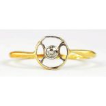 A DIAMOND SOLITAIRE RING IN GOLD, MARKED 18CT, 1.6G GROSS AND A GOLD PLATED CORAL PENDANT