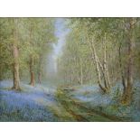 A.H. FINDLEY - A BLUEBELL WOOD, SIGNED,WATERCOLOUR, 26.5CM X 36CM AND ANOTHER WATERCOLOUR, SIGNED M.