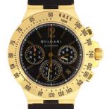 A BULGARI 18CT GOLD SELF WINDING DIAGONO PROFESSIONAL SELF WINDING GENTLEMAN'S CHRONOGRAPH, THE