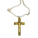 A 9CT GOLD CRUCIFIX AND NECKLET, 7.9G GROSS