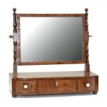 A GEORGE III MAHOGANY DRESSING MIRROR, 46CM W