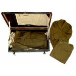 MILITARIA. A QUANTITY OF WORLD WAR II SERGE BATTLE DRESS, THE JACKET WITH REME SHOULDER TITLES AND