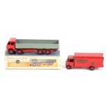 DINKY TOYS 5901 FODEN DIESEL 8 WHEEL WAGON (REPAINTED) WITH BLUE LIFT OFF LID, BOXED AND 514 GUY VAN