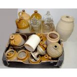 A QUANTITY OF STONEWARE BOTTLES AND JARS, INCLUDING A KILLINGLEY & CO NOTTINGHAM 1862 SLAB SEALED