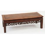 A CHINESE HARDWOOD LOW TABLE, 110CM W