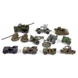 BRITAINS, TRIANG, DINKY AND OTHER TOYS, INCLUDING MILITARY VEHICLES, DINKY 674, AUSTIN CHAMP, ETC (