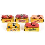 DINKY TOYS 104 ASTON MARTIN DB3S, 107 SUNBEAM ALPINE SPORTS, 108 MIDGET SPORTS, 109 AUSTIN HEALEY '