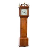 A VICTORIAN OAK 8 DAY LONGCASE CLOCK,WITH PAINTED DIAL INSCRIBED BRODERICK SPALDING, 215CM H