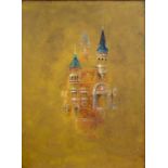 ESTHER W. STANNARD - A CAPRICCIO, SIGNED AND DATED 08, OIL ON BOARD, 75CM X 55CM