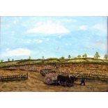 H.C. BAITUP - RURAL SCENES, THREE ALL SIGNED AND DATED '76 OR CIRCA, OIL ON BOARD, 37CM X 47CM AND