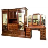 AN EDWARDIAN INLAID MAHOGANY 2 PIECE BEDROOM SUITE