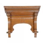 A VICTORIAN OAK CLOCK BRACKET, C1900 41cm h; 30 x 53cm ++In good original condition with shrinkage