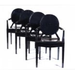 FOUR KARTEL LOUIS GHOST ARMCHAIRS DESIGNED BY PHILIPPE STARCK, 2003/4 of glossy black polycarbonate,