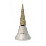 A STUART DEVLIN PARCEL GILT SILVER TABLE BELL with silver clapper, 16cm h, maker's mark and No 10,