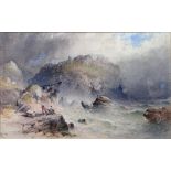 WILLIAM COOK OF PLYMOUTH - A SHIPWRECK, SIGNED WITH MONOGRAM AND DATED '78, WATERCOLOUR, 24.5CM X