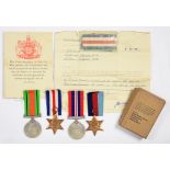 A GROUP OF FOUR WORLD WAR II MEDALS, IN THE ORIGINAL CARD BOX