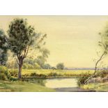 †HERBERT HENRY RICHARDSON (1882-1964) LANDSCAPE signed, watercolour, 22 x 31cm ++In fine