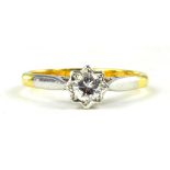 A DIAMOND SOLITAIRE RING IN GOLD, MARKED 18CT, 2.3G GROSS