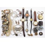 MISCELLANEOUS COSTUME JEWELLERY AND WRISTWATCHES, ETC