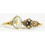 TWO GEM SET GOLD RINGS, ONE MARKED 18, 6G GROSS