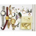MISCELLANEOUS VINTAGE COSTUME JEWELLERY AND WRISTWATCHES